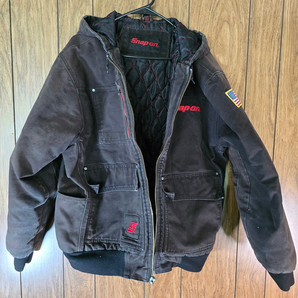 Snap-on Tools Hooded Work Jacket Canvas Full-Zip Mens L